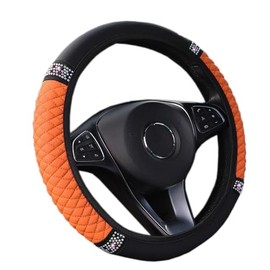 Steering Wheel Cover Car Steering Wheel Cover Leather Universal Soft Comfortable Steering Steering Wheel Protector for Car Accessories, Diamond Steering Wheel Cover Steering Wheel Cover Summer Winter