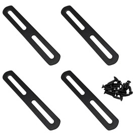 AUXBC 8 PCS 7.8" Black Flat Mending Plate Support with Slots, Straight Stainless Steel Repair Plates Brace Heavy Duty Thicken Fixing Bracket Connector Hardware with Screws(7.8"x0.78")