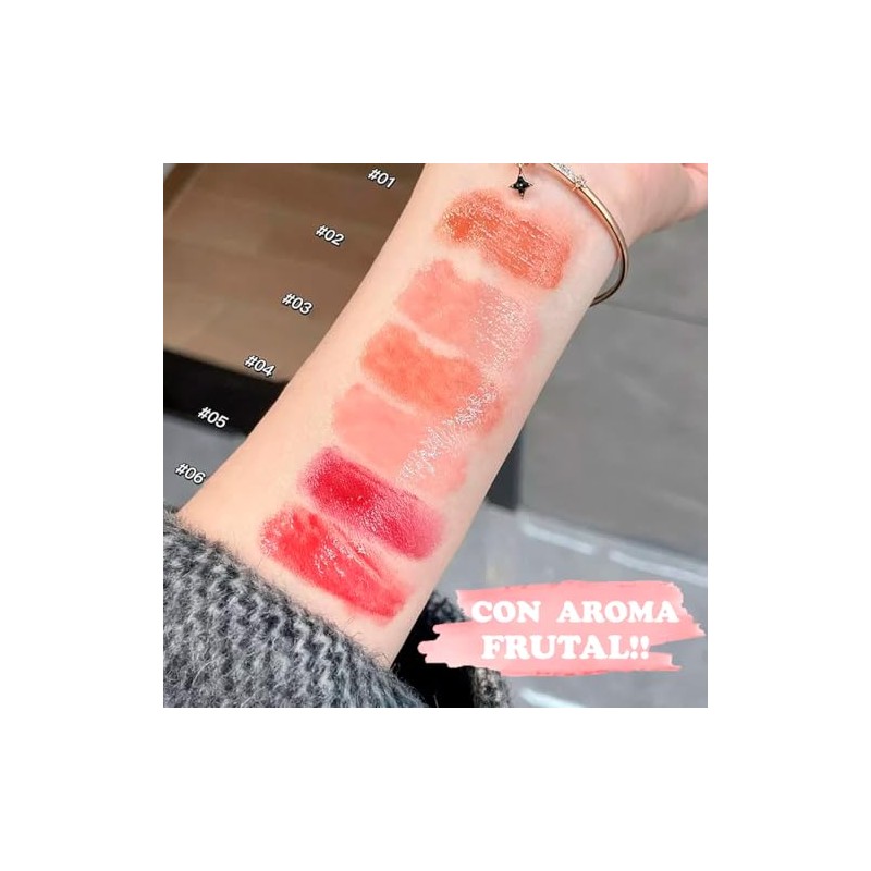 Pack de 6 Labiales Coreanos Hidratantes con Aroma Frutal, Set