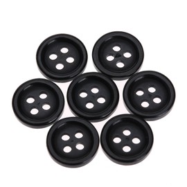 dophee 100Pcs Buttons, 10mm Black 4 Holes Round Resin Sewing Buttons for Clothes Clothing Shirts Pants Skirts DIY Crafts Projects Holiday Decoration