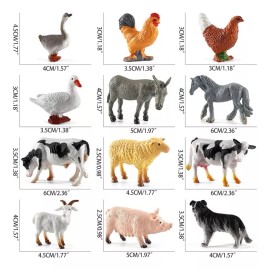 Set 12 Animales Granja Juguete Figuras Realistas Maqueta