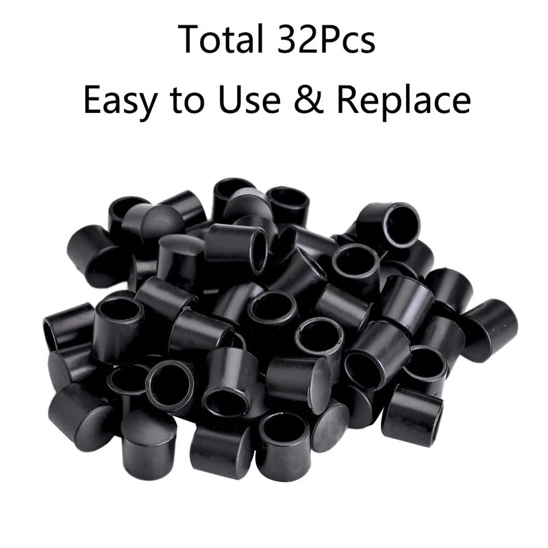 32 Pieces Door Stop Bumper Tips - Black Rubber Door