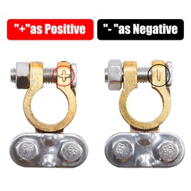 Tnisesm 1Pair Battery Terminal Set with Anti-Corrosion Washers, Positive Negative Battery Terminals Connectors Clamps for Boat Yacht Camper Truck Car Vehicle DT-7
