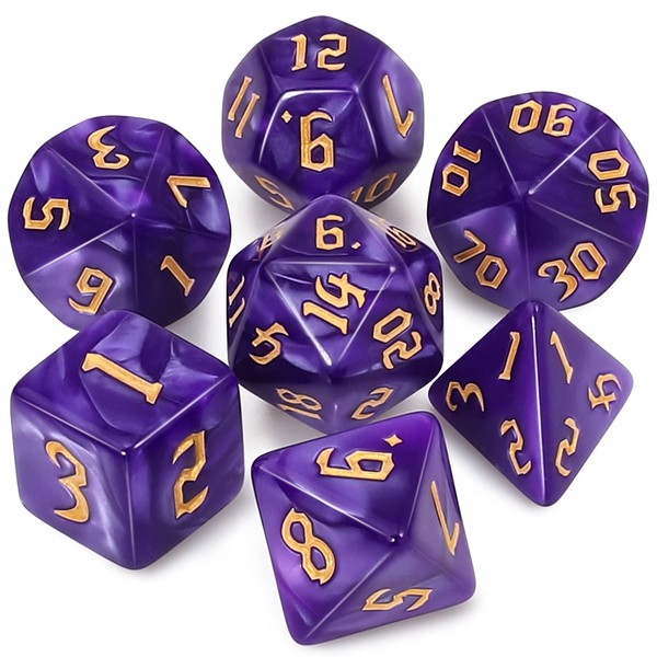 QMAY DND Dice Polyhedral Dice Set - 7 Pieces for