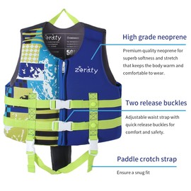 Zeraty Kids Swim Vest Life Jacket Flotation Swimming Aid for Toddlers with Adjustable Safety Strap Age 1-9 Years/22-50Lbs