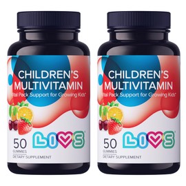 LIVS Children's Multivitamin Gummy - Kids Multivitamin Gummies with Vitamin D2, Omega 3, Zinc, Vitamin C, B12 & More | Gluten-Free, Non-GMO Supplements for Kids – Strawberry, Cherry & Org Taste, 100ct