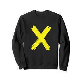 Creative Bold Yellow Letter X - Design Alphabet - Marker Sweatshirt