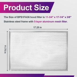 2 Pack BPS1FA36 Range Hood Filter - 11-3/4" X 17-1/4" X 3/8" Upgraded Stainless Steel Frame Replacement for NuTone Allure 36" WS1 and Broan QS1 36-Inch Filter