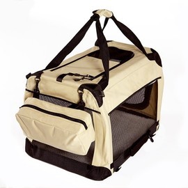 GoGo Pet 3-Door Soft Dog Crate, XXSmall 19.5" L x 13.5" W x 13.75" H, Hunter Green