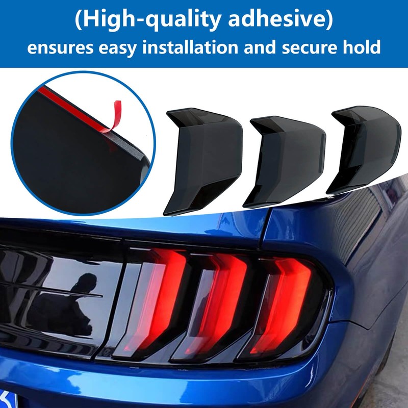 WildWell Tail Light Trim Covers for Ford Mustang Accessories 2018