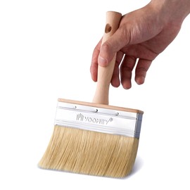 Voomey Deck Stain Brush 5 Inch, Limewash Paint Brush, Deck Stain Applicator Made of Faux Bristle Wire, Stain Brush for Wood Furniture, Wood Doors, Fences