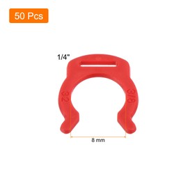 sourcing map 50Pcs 1/4 Inch Locking Clip for RO Water Filtration Systems Tube Quick Connect Lock Clamps Fitting Replacement Parts, Red