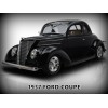 1937 Ford Coupe New Metal Sign: Hot Rod Restoration in Black - 12 x 16"
