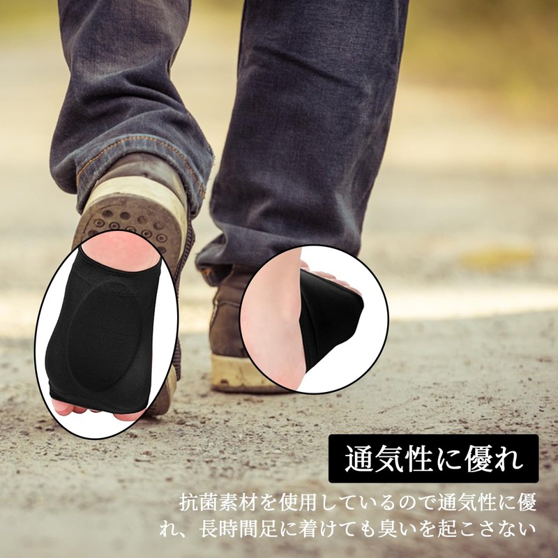 Liroyal Arch Support, Arch Supporter for Feet (Black 2 Pieces),