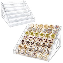 Dojomadf 2 Pack Clear Acrylic 7-Tier Cookie Display Stand, Tiered Dessert Stand for Cupcakes, Cookies & Pastries, Ideal for Bakers, Vendors, Birthday Parties, Craft Fairs & Market Booths