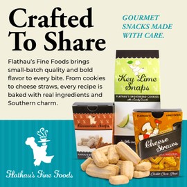 Flathau’s Sharp Cheese Straws, Crispy, Savory Gourmet Snack with a Buttery Bite, Family-Owned Since 1995 (6 Ounce, Cheddar)