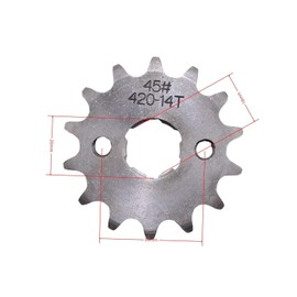 Trkimal Motorcycle Front Sprocket for 50cc 70cc 90cc 110cc 125cc Dirt Pit Bike, Mini Bike, TaoTao, Roketa, Coolster, Sunl, Lifan, Loncin, ATV, Quad, 4 Wheeler, Moped (420-14T, 20mm)