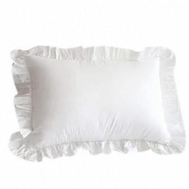 Joasaca 100% Cotton Ruffle Pillowcase Ruffled Pillow Cover White Pillow Case