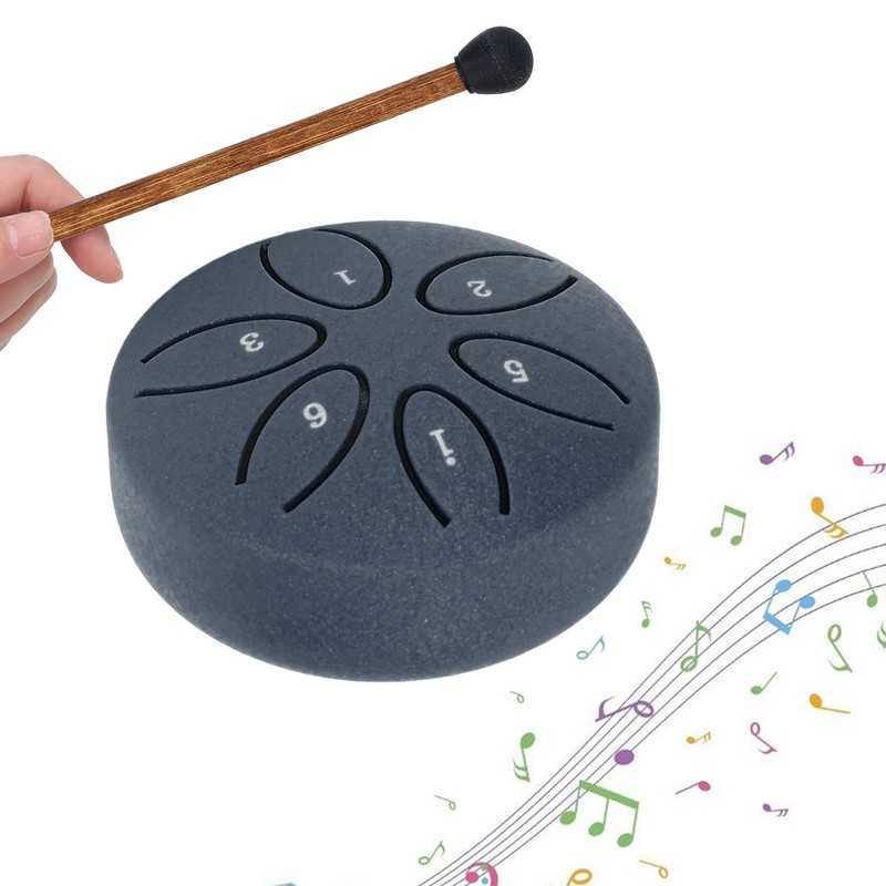 Tongue Drum 3inch 6 Tone Steel with 1pcs Drumstick Mini