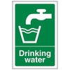 V Safety Drinking Water Sign - Portrait - 100 mm