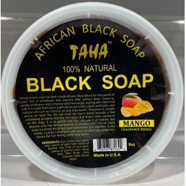 Taha African Black Soap Mango, 8 oz.