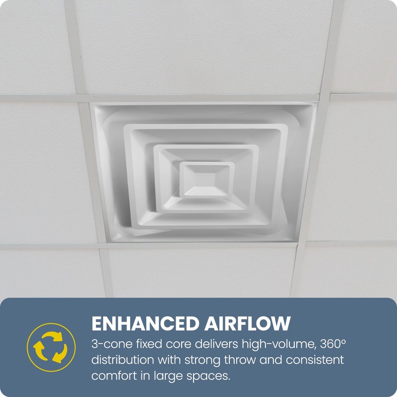 Hart & Cooley Steel 4-Way Diffuse with 3 Cone Design