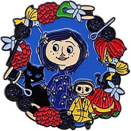 Coralines Doll Metal Enamel 1.25 Inches Tall Pin