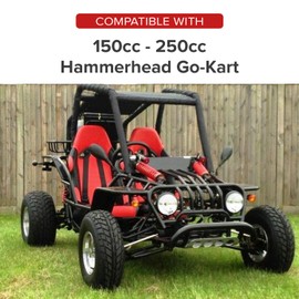 AlveyTech 12-3/4" (325 mm) Adjustable Shock Absorbers with 10 mm Eyes for Hammerhead 150cc & 250cc Go-Karts & UTV Models (Set of 2) - Replacement Shocks, Coil 9/32" Thickness, Red