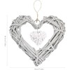 Rattan Hearts Wall Hanging Decoration, Heart Shape Wicker Wreath Ornament