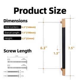 KOMOTIA KO1802-MB-TGP160-10 10 Pack Matte Black and Champagne Copper Cabinet Pulls 6.3 Inch Hole Centers Kitchen Cabinet Handles Silver Drawer Pulls Cabinet Hardware