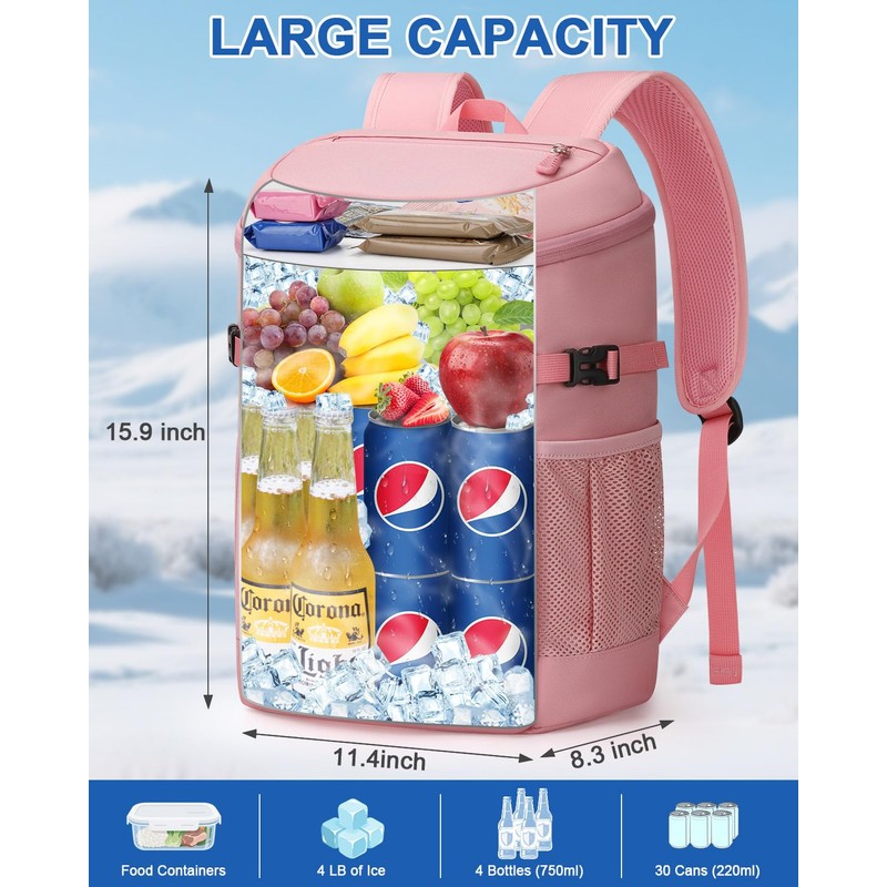 Pritent Cooler Backpack for Men Women Insulated Waterproof Backpack Cooler