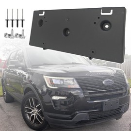 Front License Plate Frame for Ford Explorer 2018 2019 Front Bumper License Plate Holder Mounting Bracket Cover Replace# JB5Z-17A385-AA Partslink# FO1068174