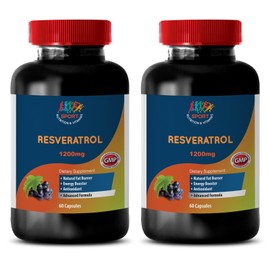 SPORT NUTRITION & VITAMINS Skin care supplement - RESVERATROL SUPPORT - Active aging enhancer 2 Bottles