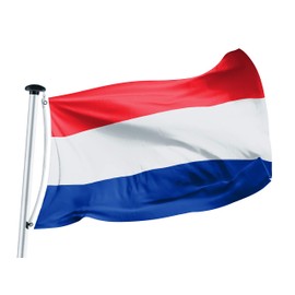FLAGLY Premium Netherlands Flag 100 x 150 cm - Ship Flag Cloth, 160 g/m² Fabric Weight - Handmade, Robust and Weather-Resistant with Eyelets (100 x 150 cm, Netherlands)