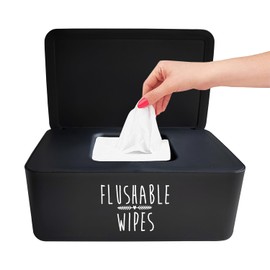 Moorfowl Flushable Wipes Dispenser for Bathroom,7.28" L * 4.80" W *2.75" H,Aesthetic Butt Wipes Container Baby Wipe Holder Practical Diaper Wipes Box Baby Registry Essential