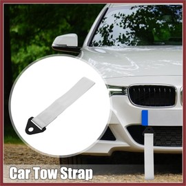 HEROFFIX 2 Set Front Bumper Car Tow Strap Trim Trailer Belt with Rope Trailer Hook Nylon Silver Tone Replace Parts