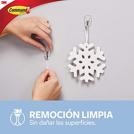 Command 3M Ganchos Adhesivos Removibles, Medianos, Transparentes, 2 und por paquete, Organiza y decora sin dañar tus paredes
