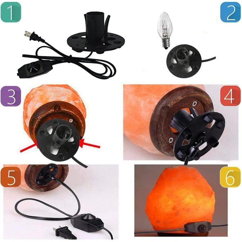 Jacqings Himalayan Salt Lamp Cord Replacement with Dimmer Switch, 5
