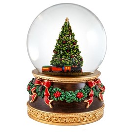 Revolving Train Christmas Tree Snow Globe by San Francisco Music Box