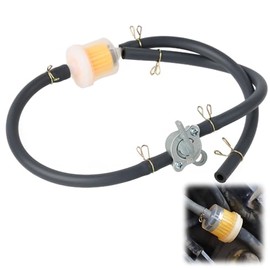 Universal Fuel Tap Kit, Petrol Fuel Filter, Fuel Tap with Fuel Hose and Filter, Fuel Filter Kit, Petrol Hose for Car, Motorcycle, Lawn Mower, Lawn Tractor