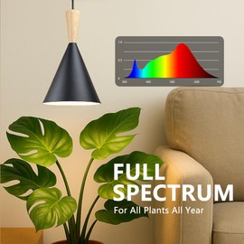 VALIKIY Hanging Grow Lights for Indoor Plants, Full Spectrum, with Timer and 15FT Power Cord, 20W Pendant Plant Lights for Indoor Growing, Large Tall Plant, Garden, Flowers, Greenhouse.