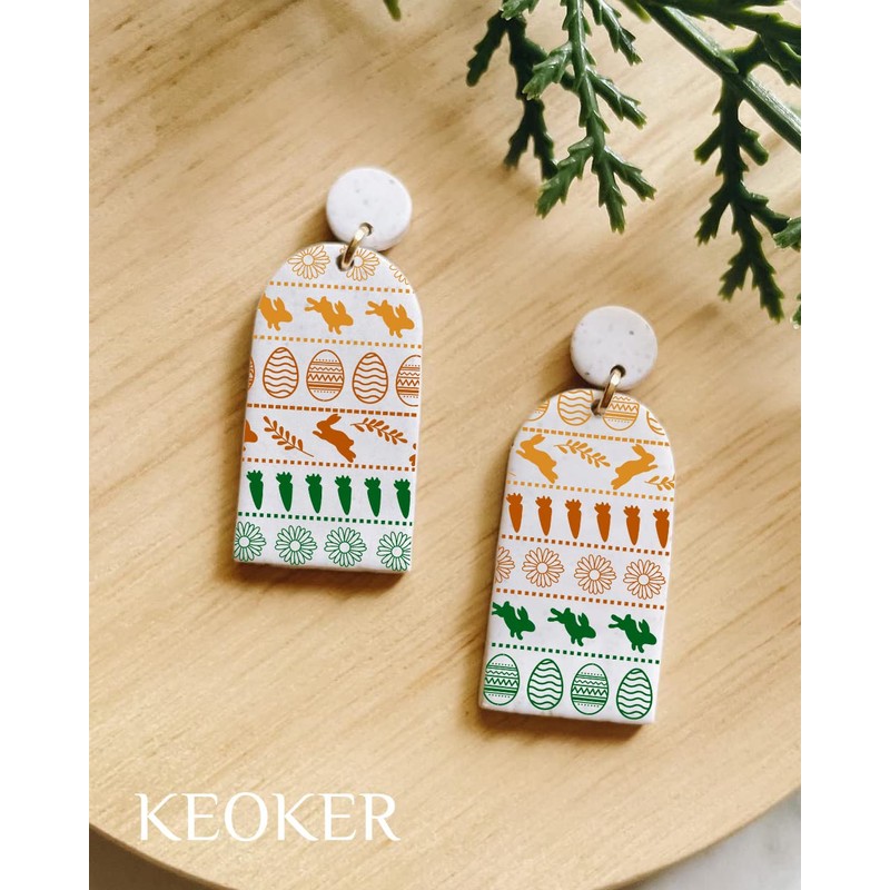 KEOKER Easter Silk Screen for Polymer Clay, 3PCS Easter Silk