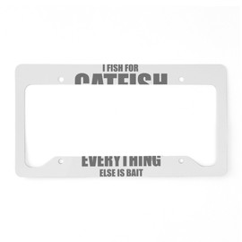 CafePress Catfish Fishing Shirts Fish F License Plate Holder Aluminum License Plate Frame, License Tag Holder