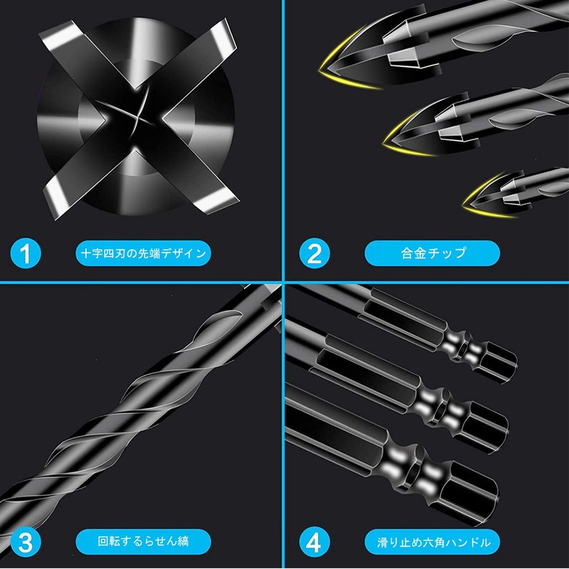 YUNXIASW 7 Piece Set Concrete Drill Bit Drill Hole Drill
