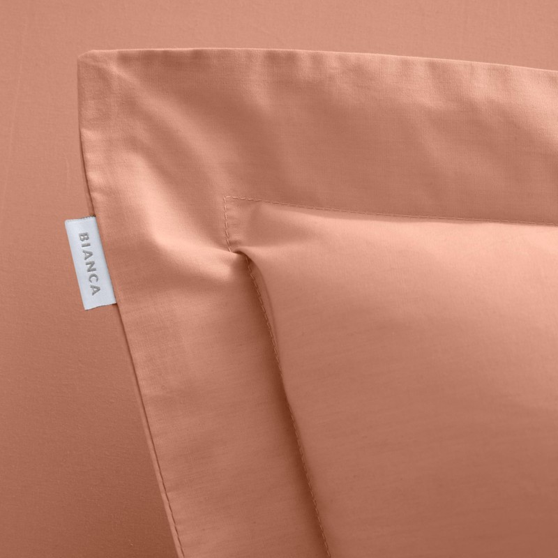 Bianca 200 Thread Count Cotton Percale Oxford Pillowcase Pair Clay
