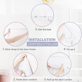 RYB HOME 2 Panels Sidelight Door Curtains, Privacy Window Curtains Thermal Insulate Covering for Patio/Glass/Front/French Door Window, 12 inch x 69 inch, Pure White