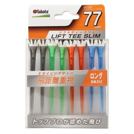 Tabata GV1420A 77 Golf Tee, Plastic Tee, Long Tee, For Fujita Professional Use, Lift Tee, Slim, A, 3.0 inches (77 mm), Clear Color, 8 Pieces