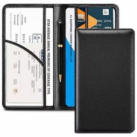 CoBak Soporte para Registro y Seguro de Automóvil - Organizador de Guantera de Vehículo, Accesorios para Compartimento de Autocamiones con Cierre Magnético para Licencia de Conducir, Tarjetas