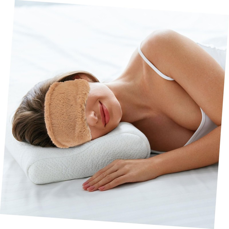 SAFIGLE 2pcs Fluffy Plush Eye Mask Soft Sleeping Blindfold for