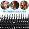 2er-Pack Mini-Kamm, Kamm mit Reisespiegel, Reisekamm für unterwegs, faltbarer Stylingkamm
